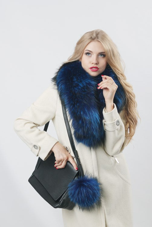 Green Raccoon Fur Collar