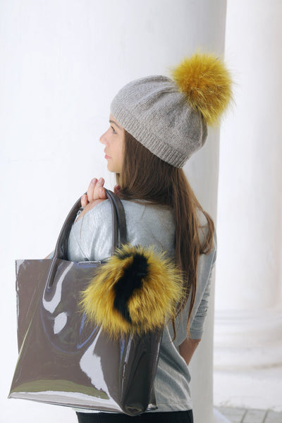 Blue Fur Bag Charm