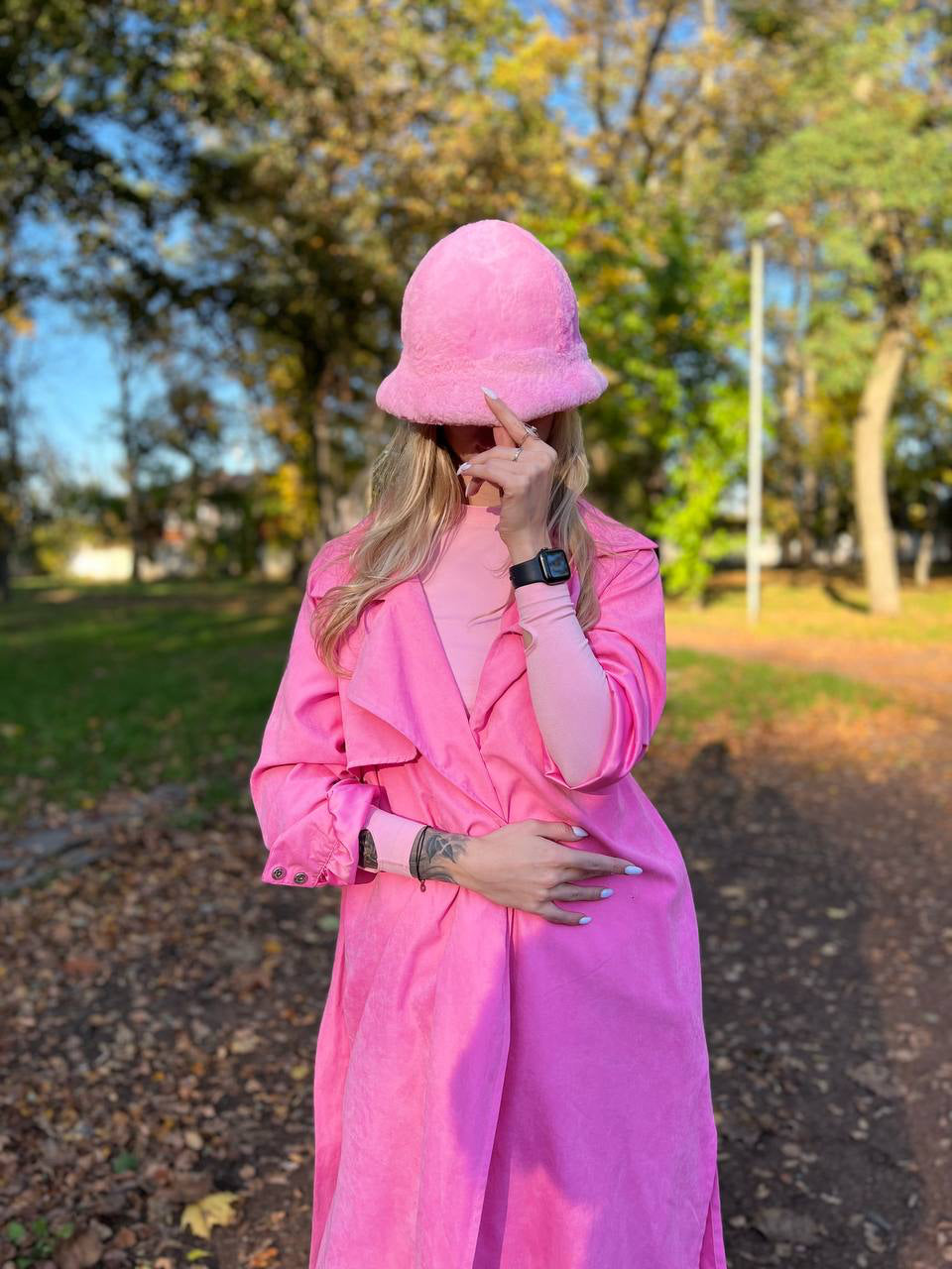 Pink Fur Bucket Hat