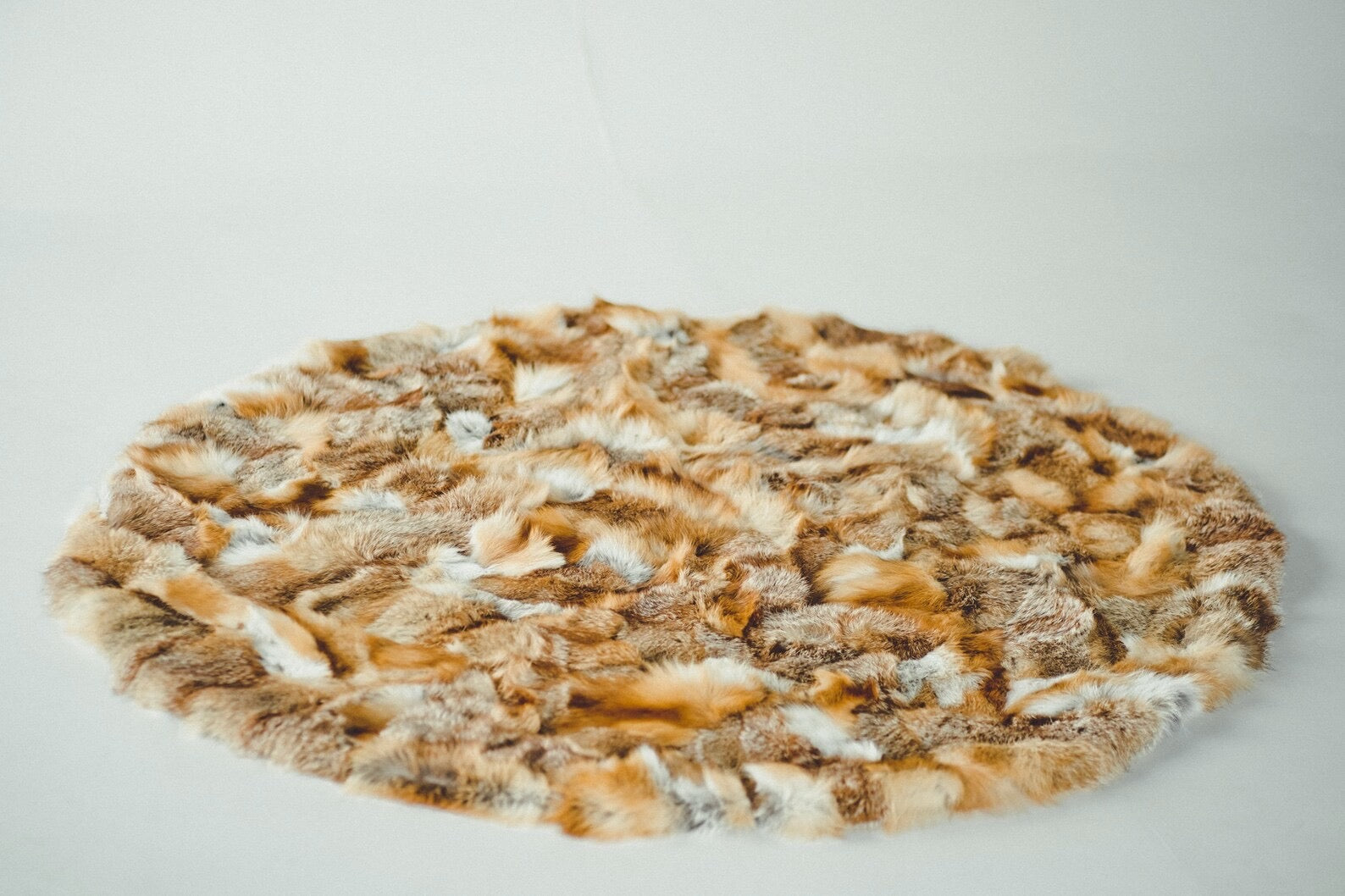 Red Fox Fur Round Carpet