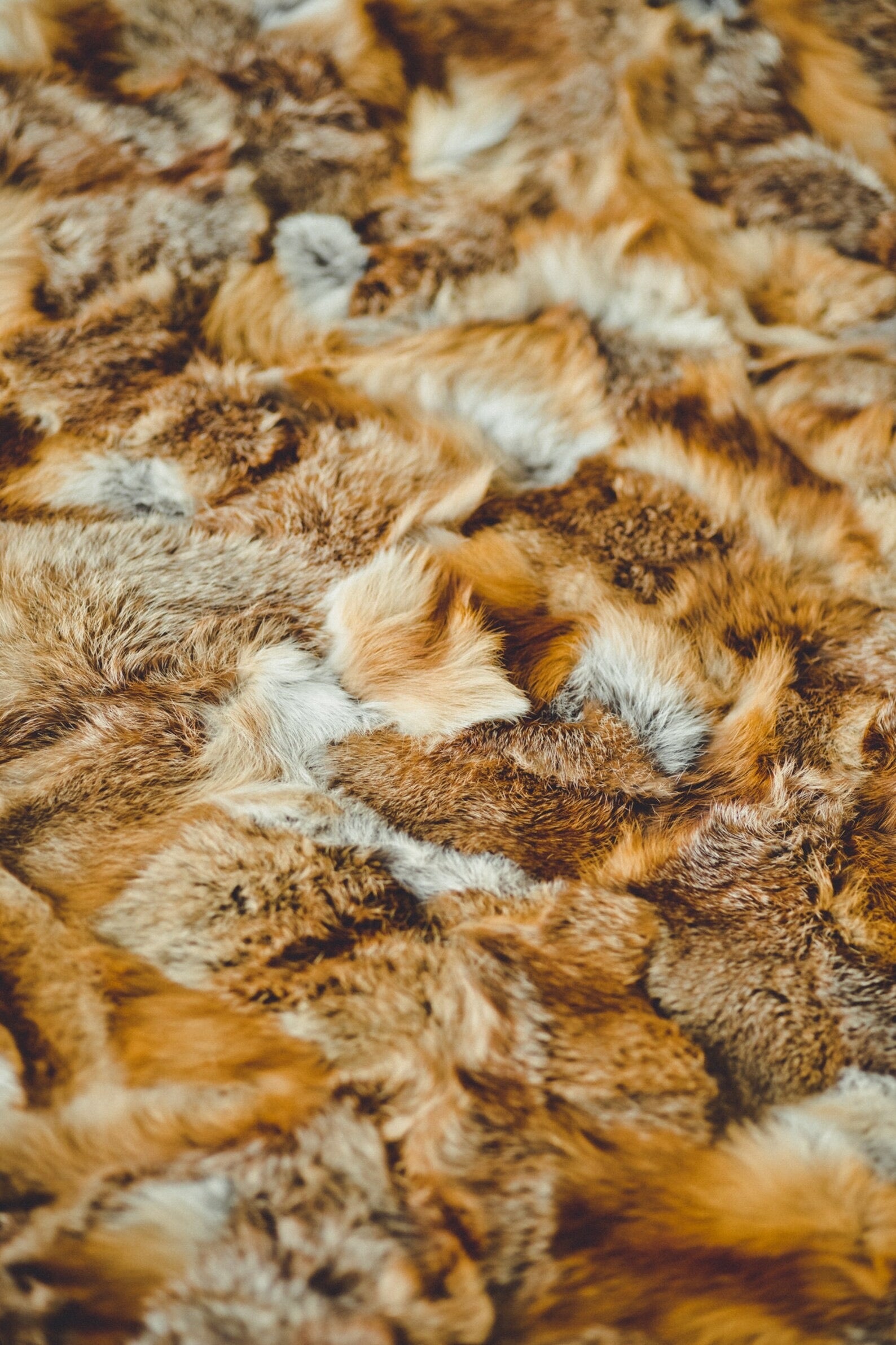 Red Fox Fur Round Carpet