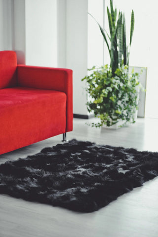 Black Fox Fur Rug