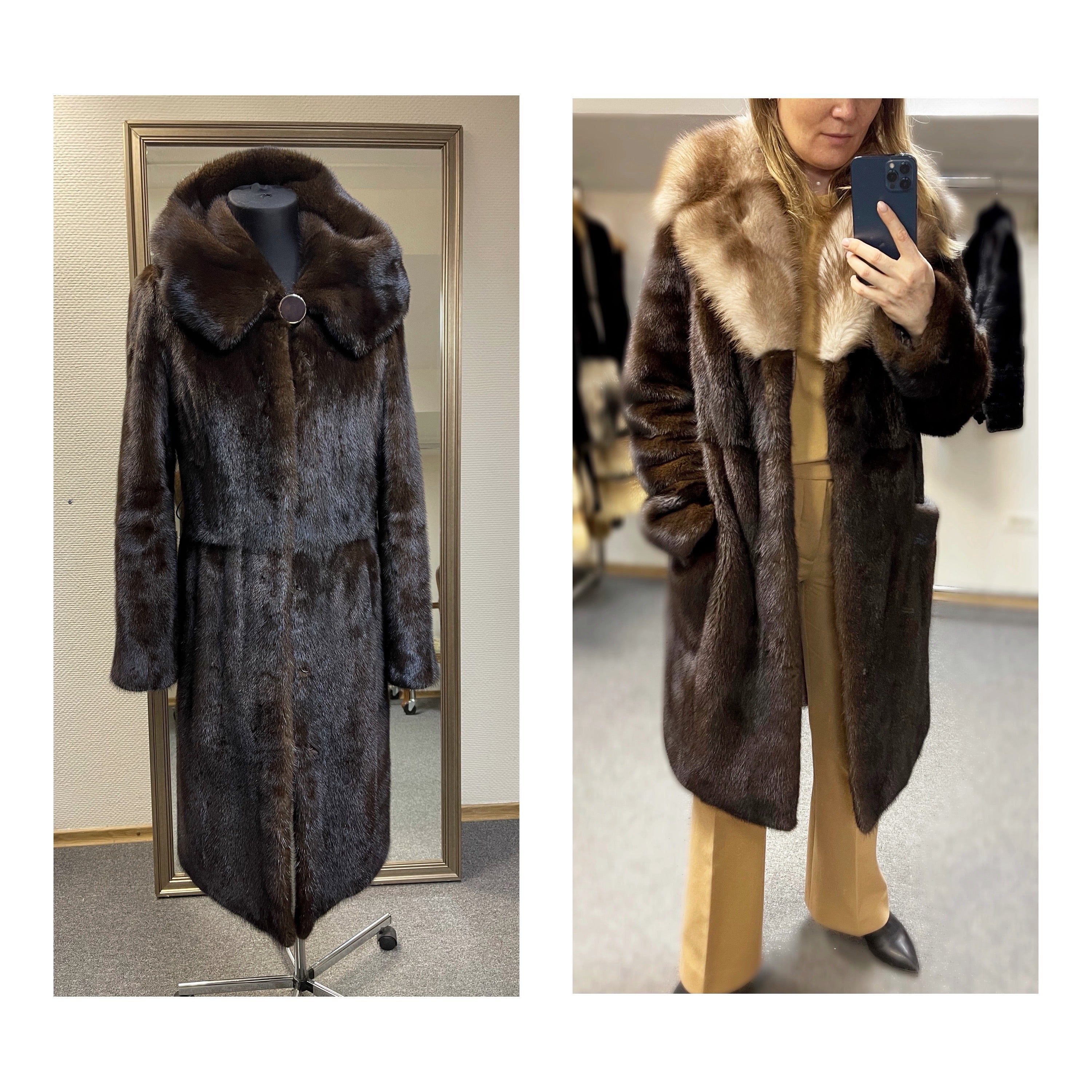 Mink Coat to Elegant Collar Coat