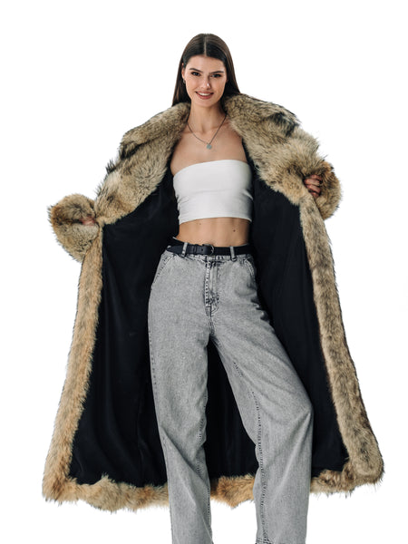 Coyote Full Lengh Fur Coat