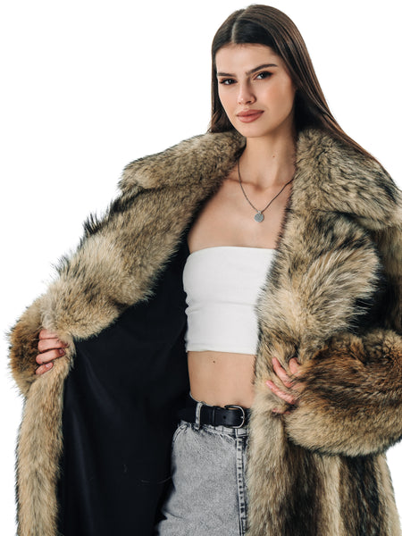 Coyote Full Lengh Fur Coat