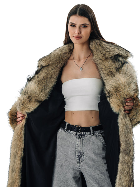 Coyote Full Lengh Fur Coat