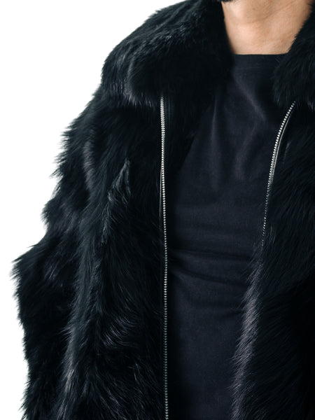 Black Mens Fur Jacket