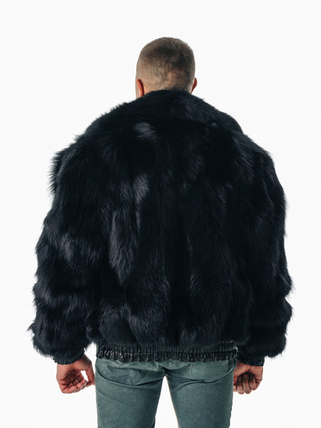 Black Mens Fur Jacket