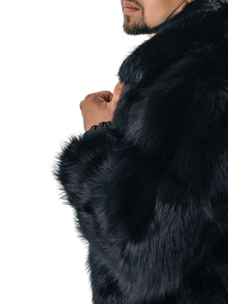 Black Mens Fur Jacket