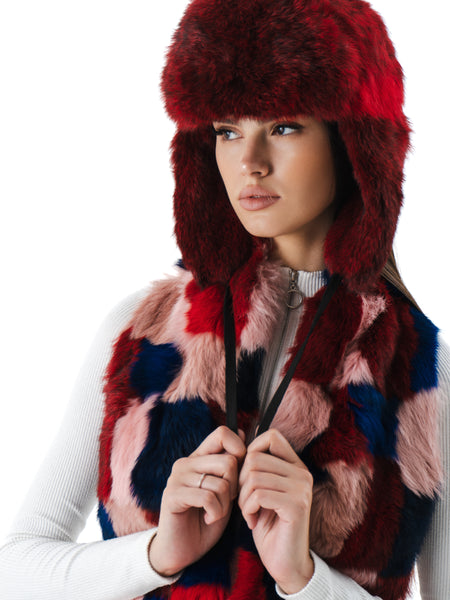 Pink Rabbit Fur Hat