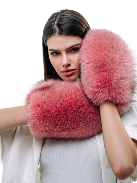 Polar Fox Fur Gloves