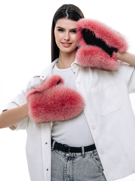 Polar Fox Fur Gloves