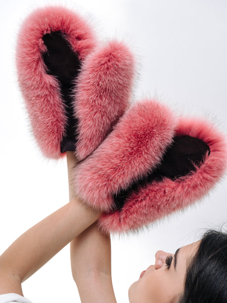 Polar Fox Fur Gloves