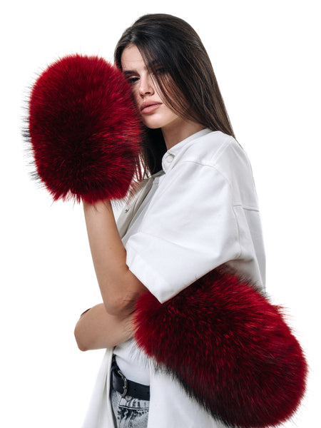 Polar Fox Fur Gloves