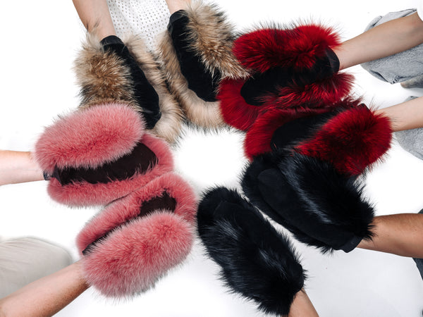 Polar Fox Fur Gloves