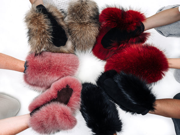 Polar Fox Fur Gloves