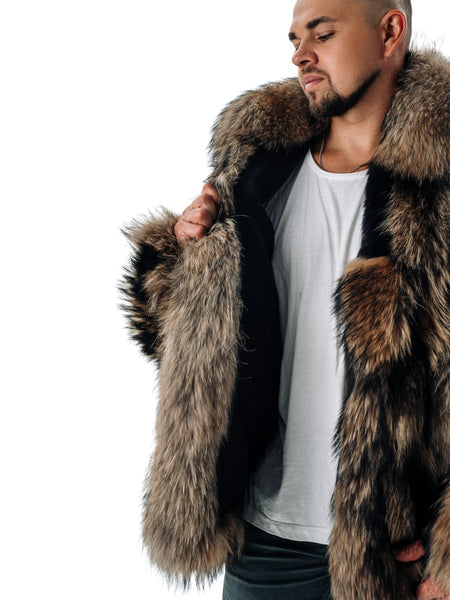 Raccoon Fur Jacket for Men