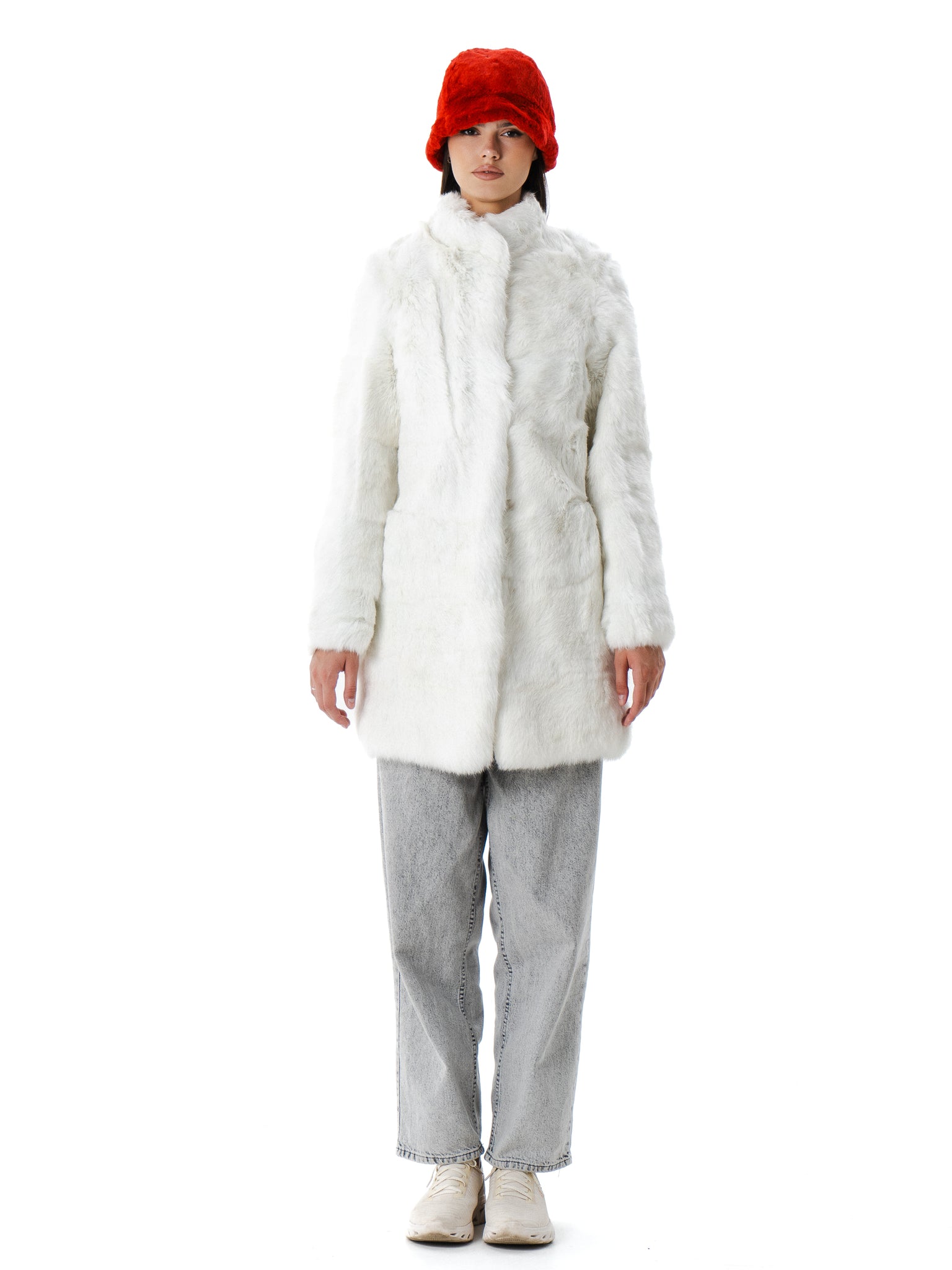 White Rabbit Fur Coat