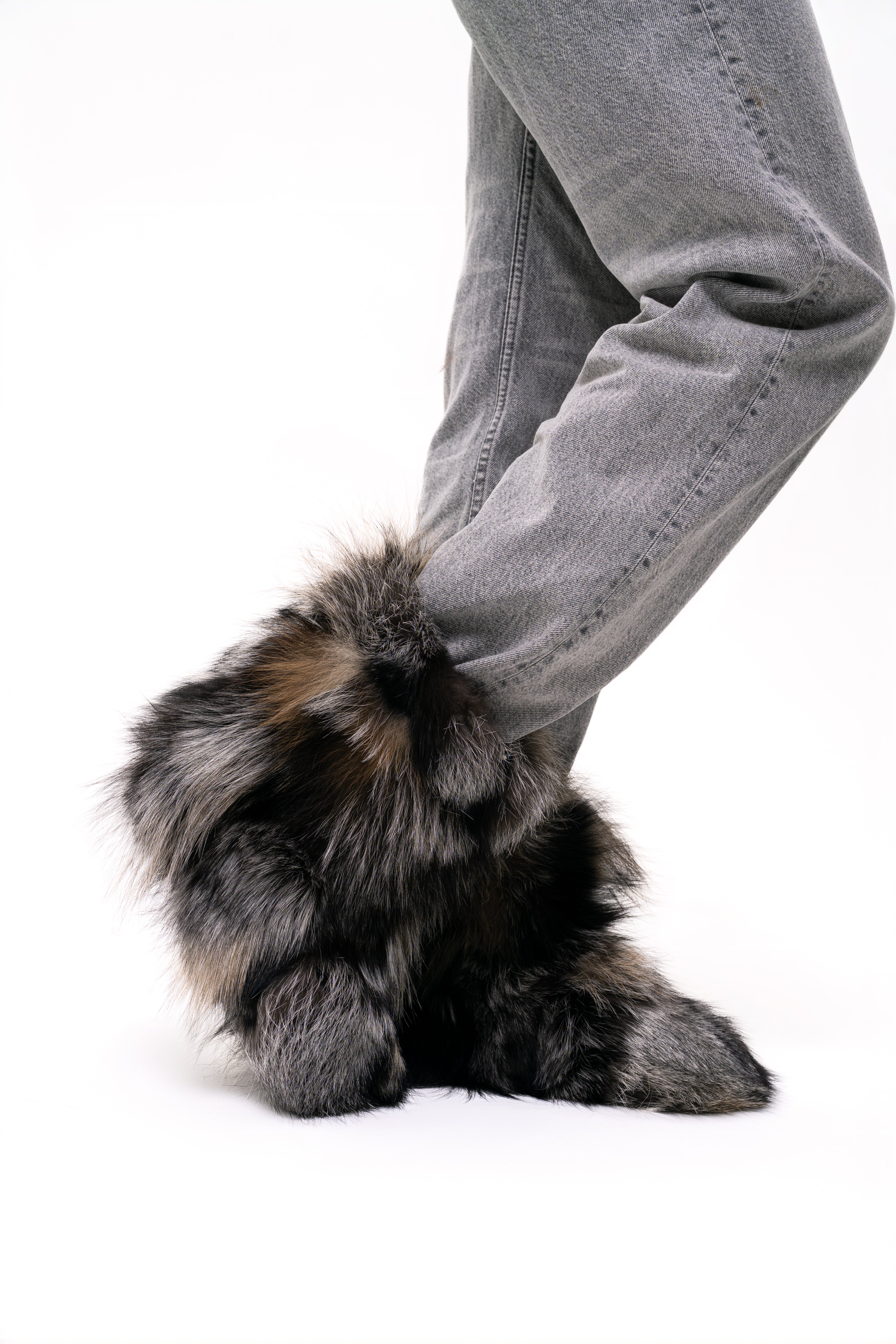 Silver Fox Fur Boots