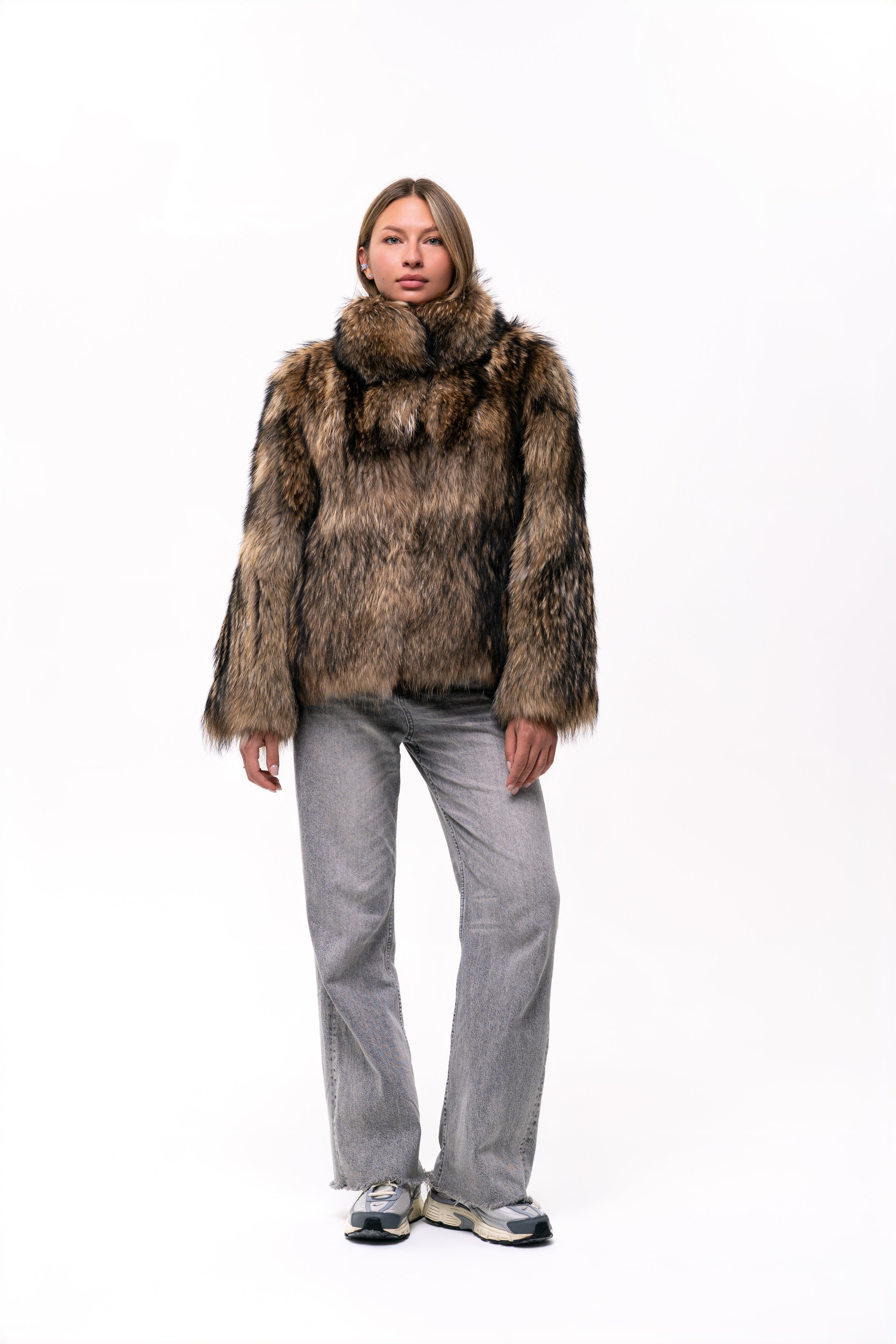 Short Raccoon Fur Jacket