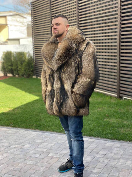 Raccoon Fur Jacket for Men