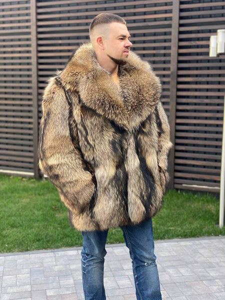 Raccoon Fur Jacket for Men