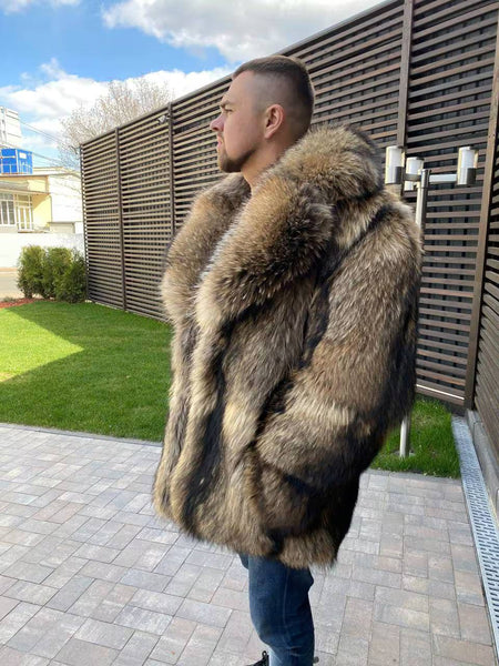 Raccoon Fur Jacket for Men