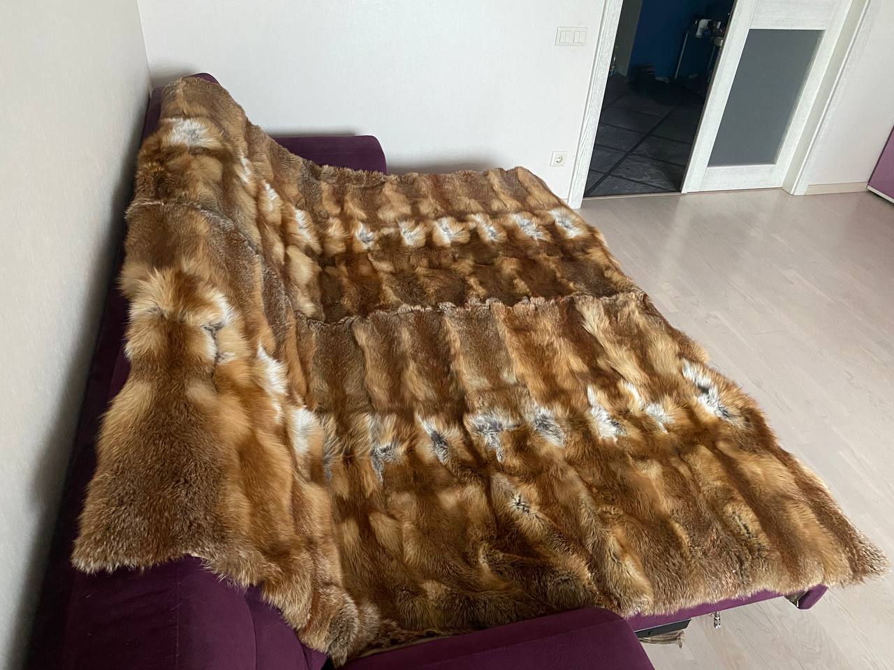 Full Pelts Fox Fur Blanket