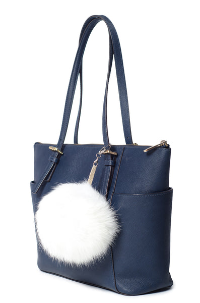 Raccoon Fur Bag Charm (White)