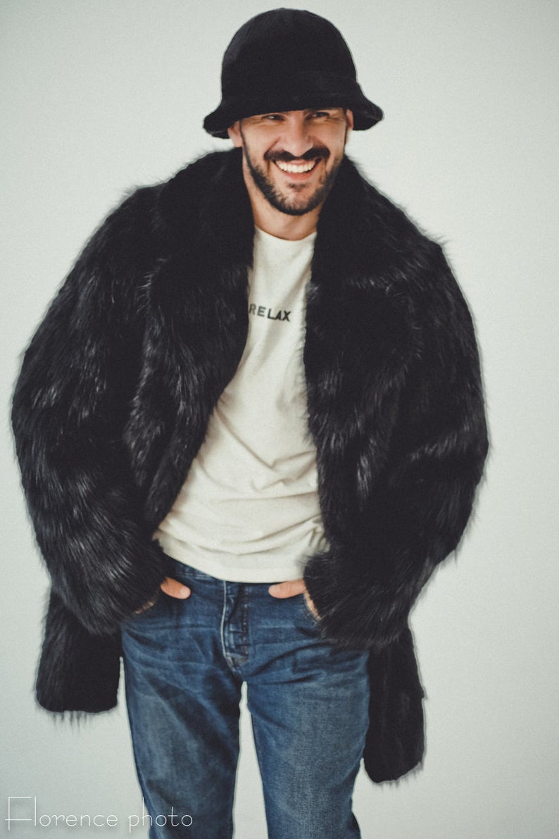 Black Beaver Fur Coat
