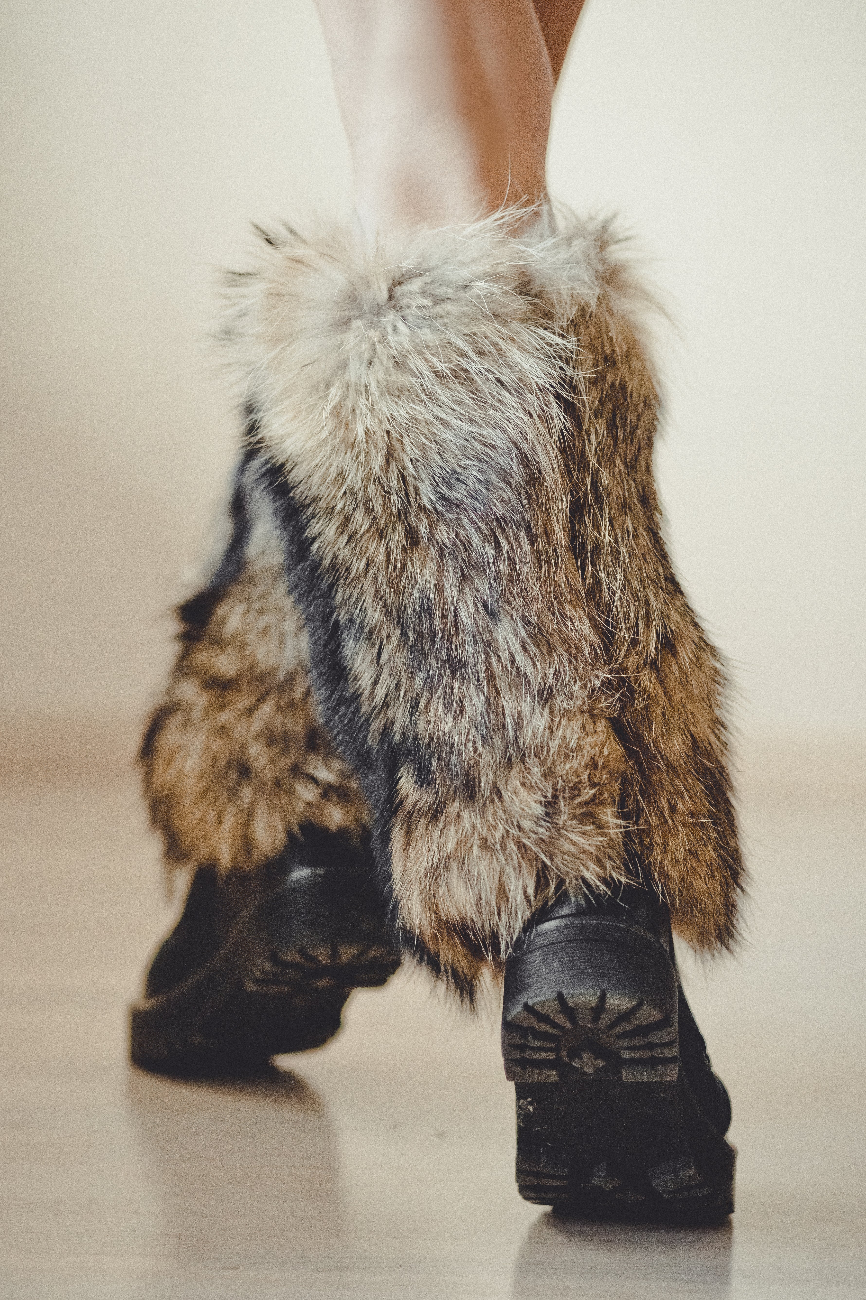 Raccoon Fur Leg Warmers