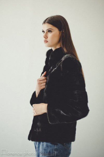 Sale Short Mink Jacket (Black)