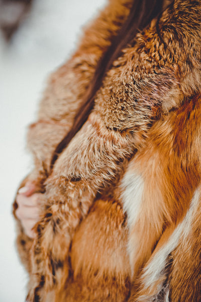 Fox Fur Long Coat for Men