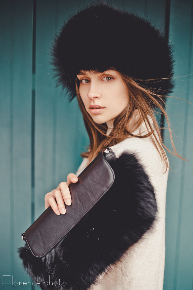 Black Raccoon Fur Headband