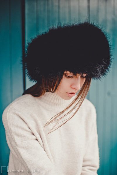 Raccoon Fur Headband (Black)