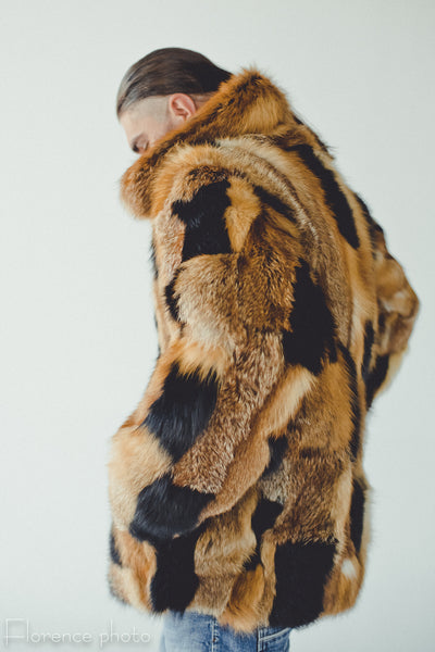 Mens Fox Fur Jacket