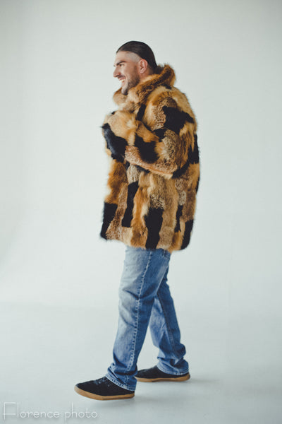 Mens Fox Fur Jacket