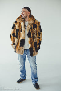 Mens Fox Fur Jacket