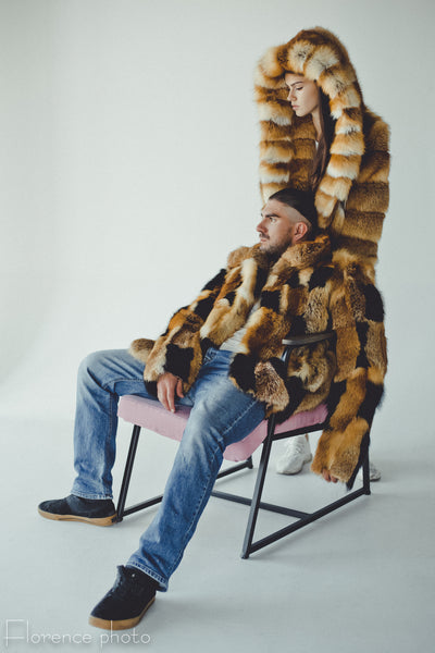 Mens Fox Fur Jacket