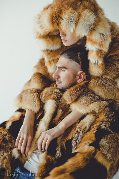 Mens Fox Fur Jacket