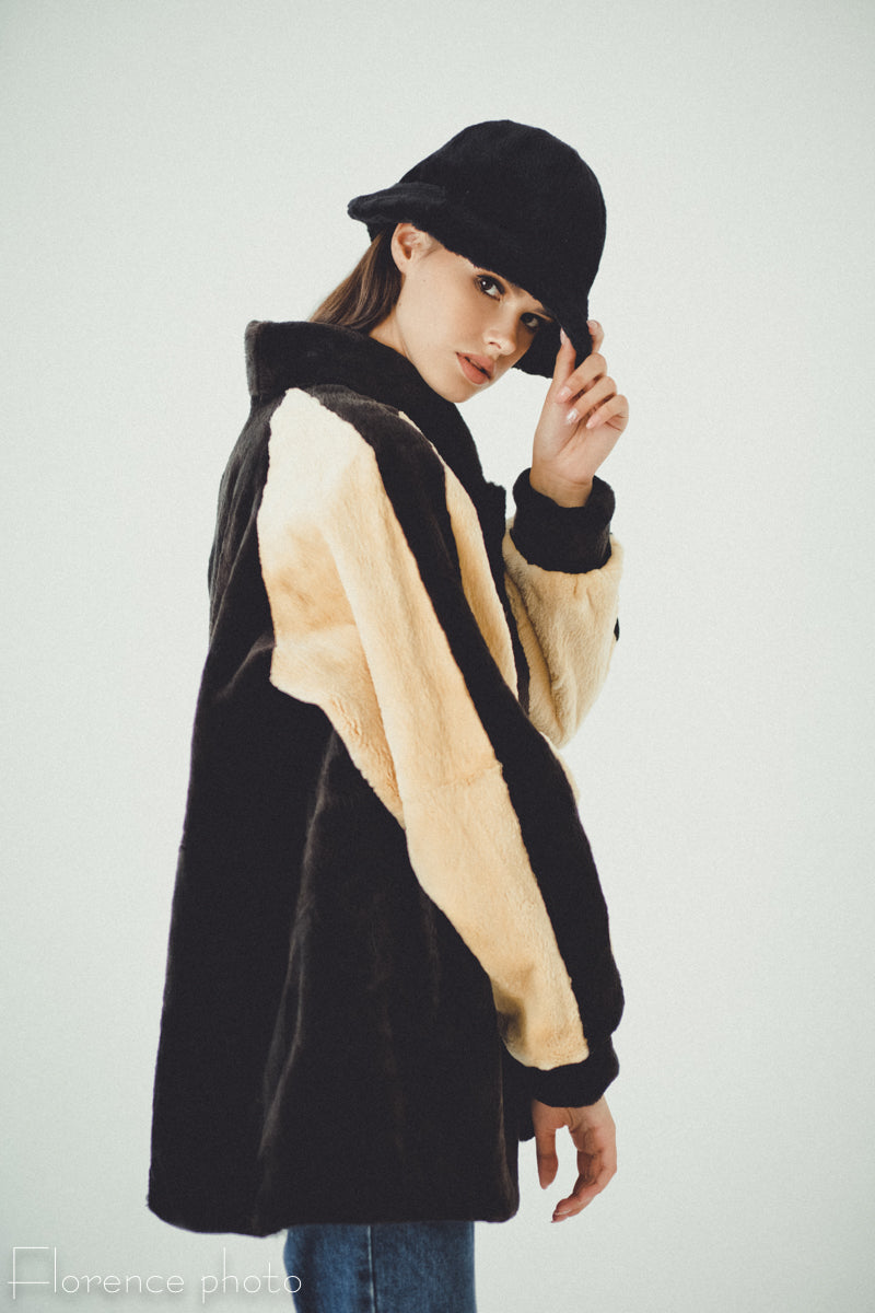Black Fur Bucket Hat