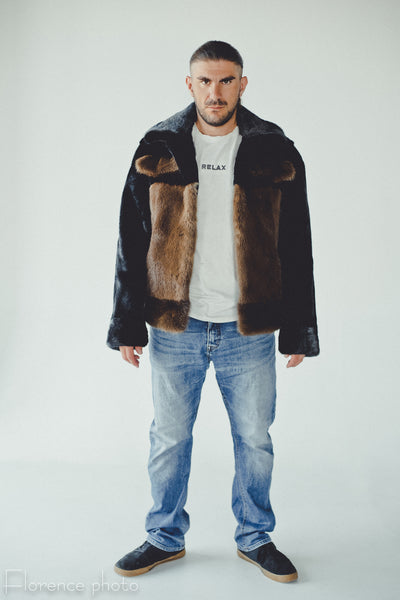 Otter Fur Jacket with Pockets