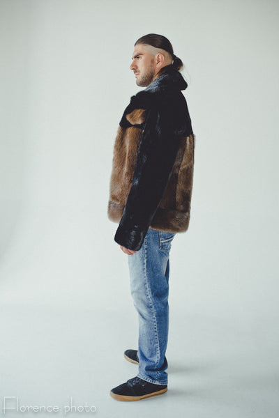 Otter Fur Jacket with Pockets