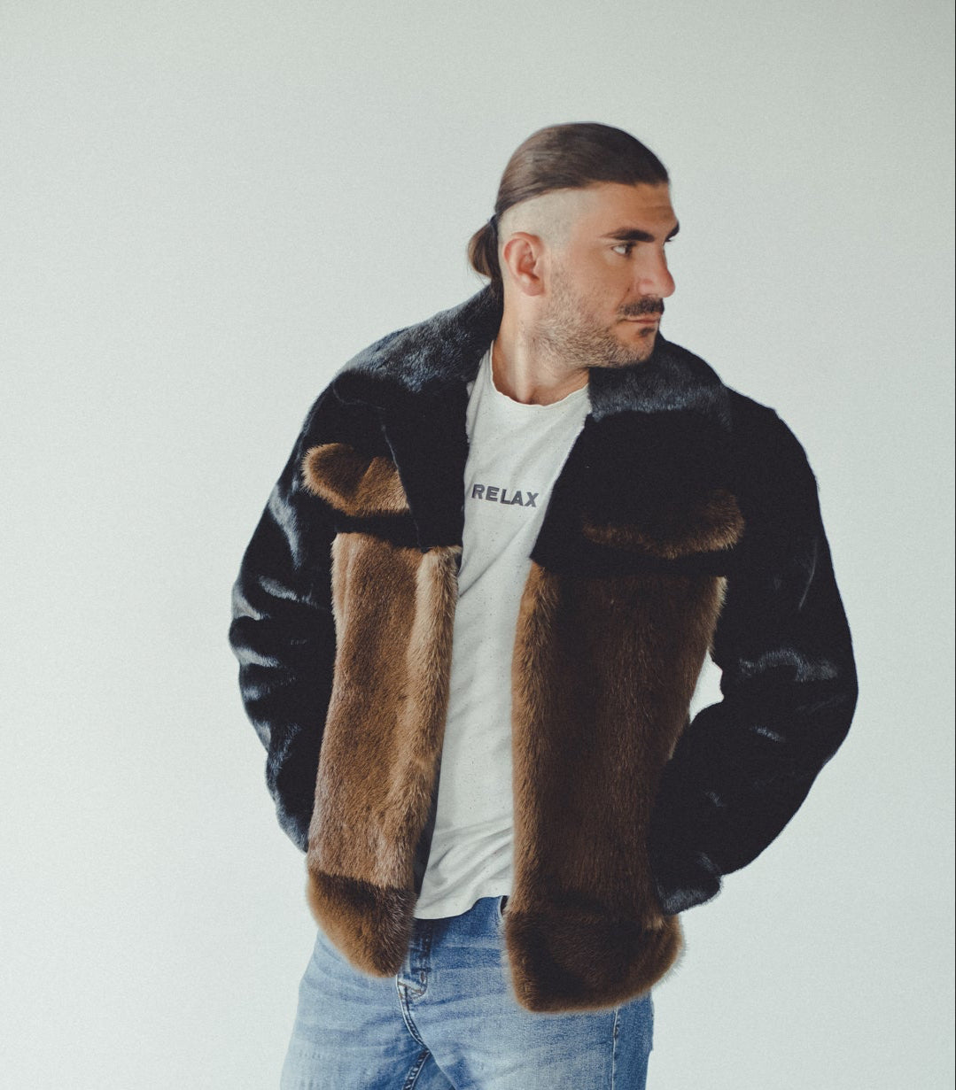 Otter Fur Jacket with Pockets