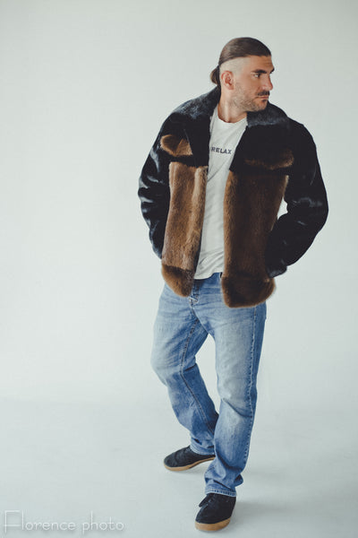 Otter Fur Jacket with Pockets