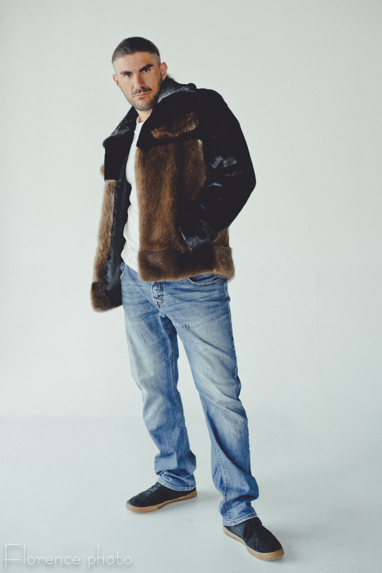 Otter Fur Jacket with Pockets