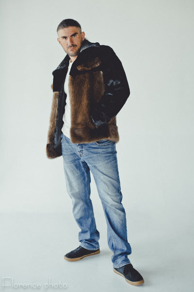 Otter Fur Jacket with Pockets