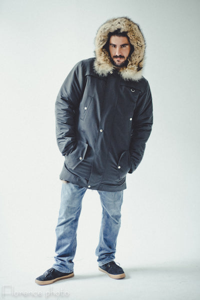 Beaver Fur Parka Jacket for Men