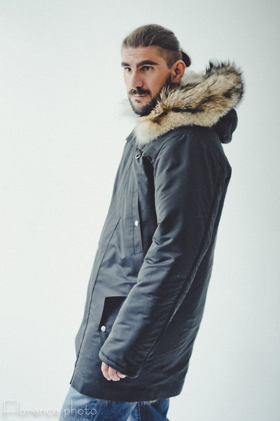 Beaver Fur Parka Jacket for Men