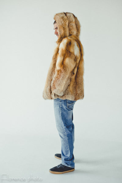 Hooded Mens Fox FurJacket